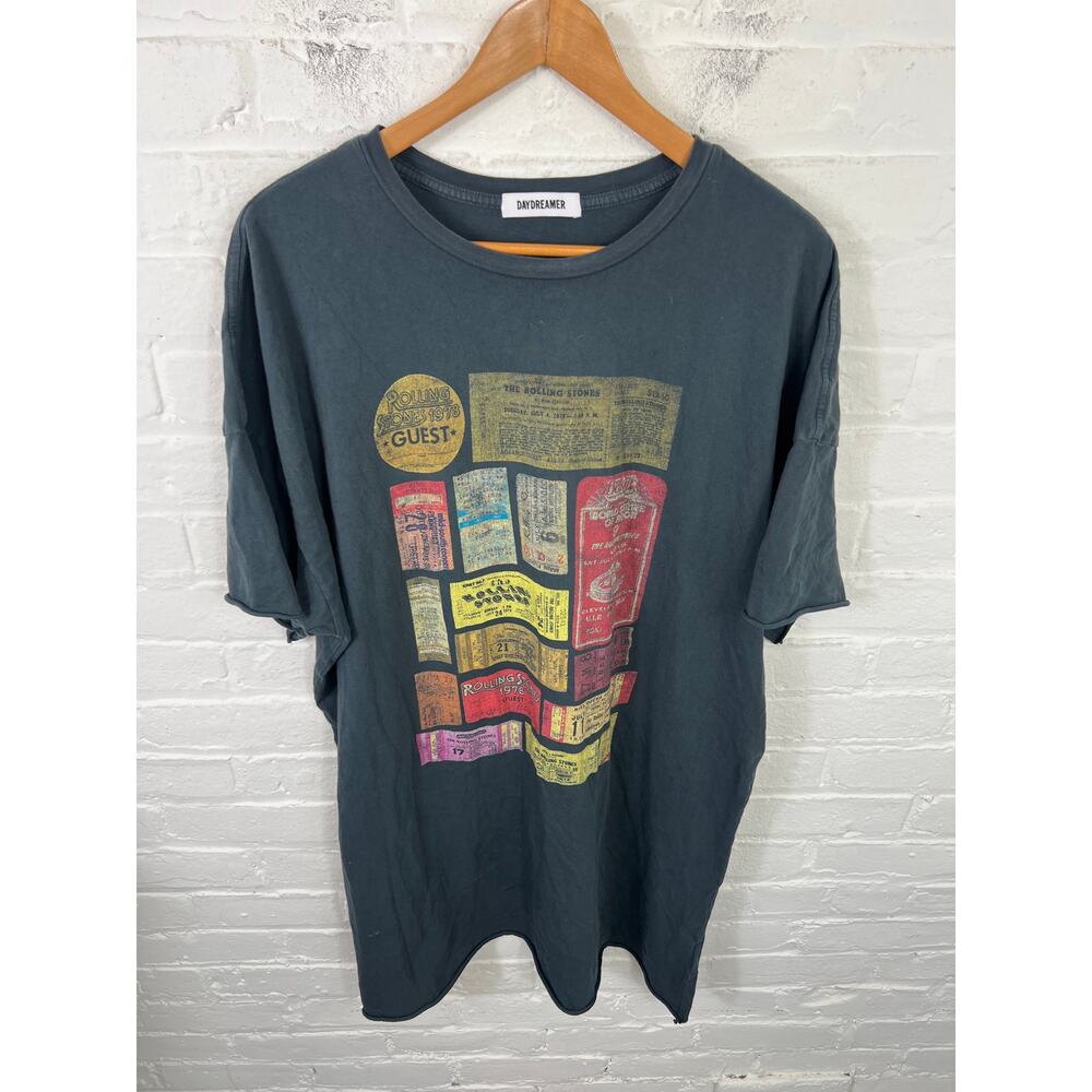 Daydreamer Black Graphic Ticket Print Tee/dress